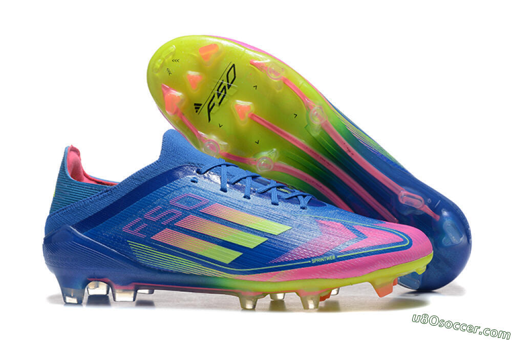 Adidas F50 Elite FG Firm Ground Soccer Cleats - Blue/Yellow/Pink 1