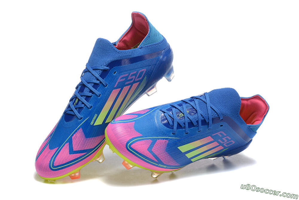 Adidas F50 Elite FG Firm Ground Soccer Cleats - Blue/Yellow/Pink 3