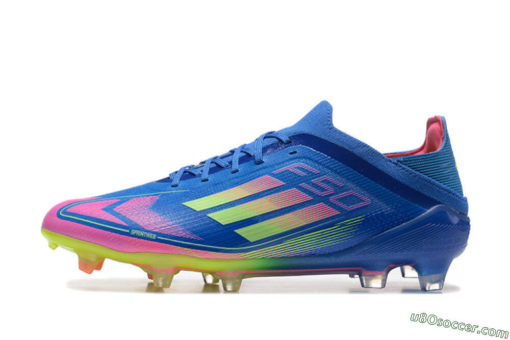 Adidas F50 Elite FG Firm Ground Soccer Cleats - Blue/Yellow/Pink 2