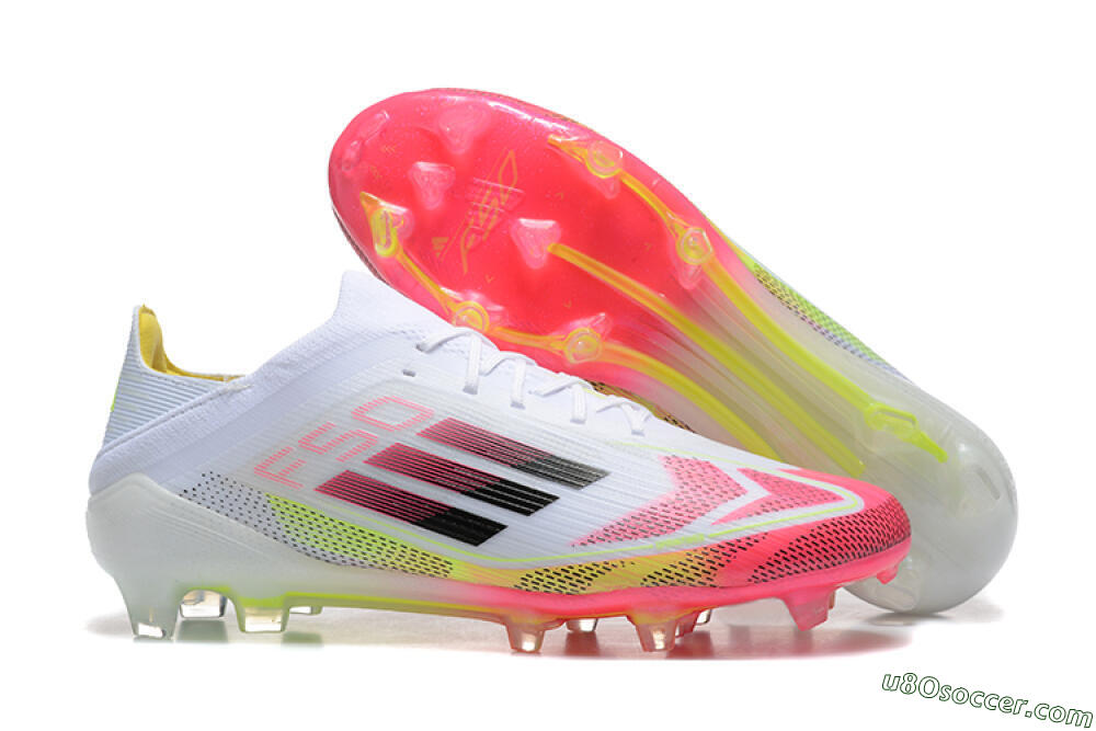Adidas F50 Elite FG Firm Ground Soccer Cleats - White/Red/Yellow 1