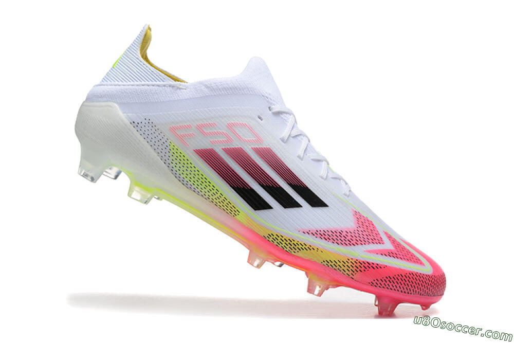 Adidas F50 Elite FG Firm Ground Soccer Cleats - White/Red/Yellow 4