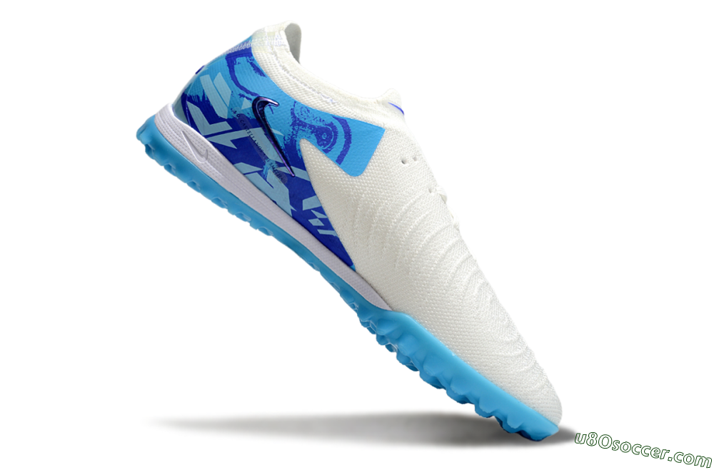 Nike Phantom GX 2 Elite TF Artificial Turf Soccer Shoes - Beige/Blue/White 4