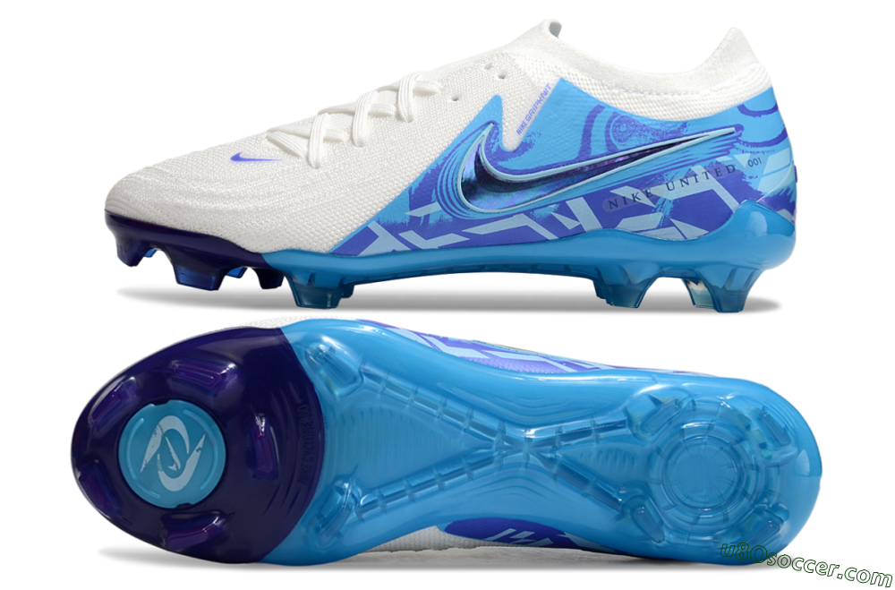 Nike Phantom Luna Elite FG Firm Ground Soccer Cleats - Beige/Blue/White 0