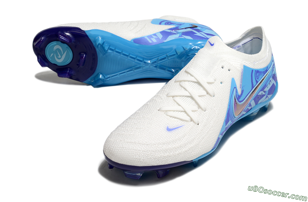 Nike Phantom Luna Elite FG Firm Ground Soccer Cleats - Beige/Blue/White 3
