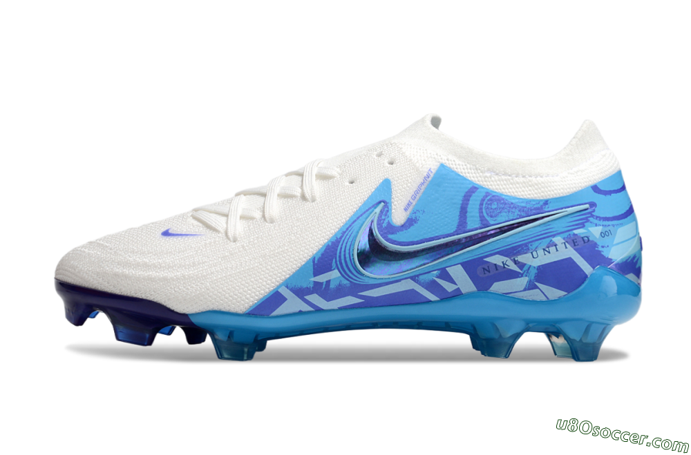 Nike Phantom Luna Elite FG Firm Ground Soccer Cleats - Beige/Blue/White 2