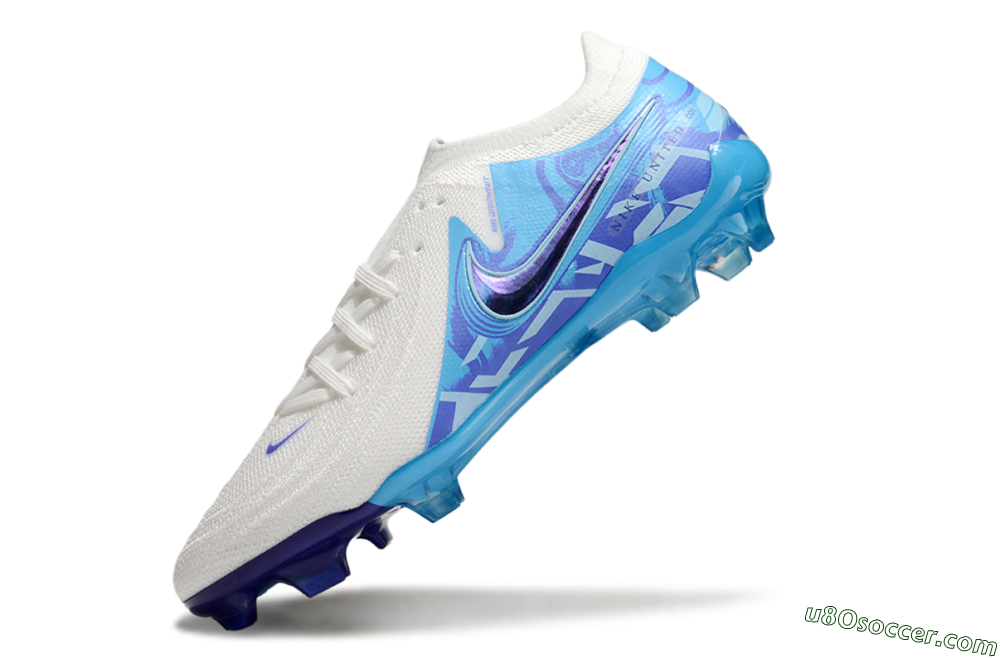 Nike Phantom Luna Elite FG Firm Ground Soccer Cleats - Beige/Blue/White 5