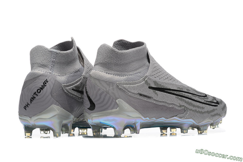 Nike Phantom GX 2 Elite FG Firm Ground Soccer Cleats - Grey/Black/Gold 9