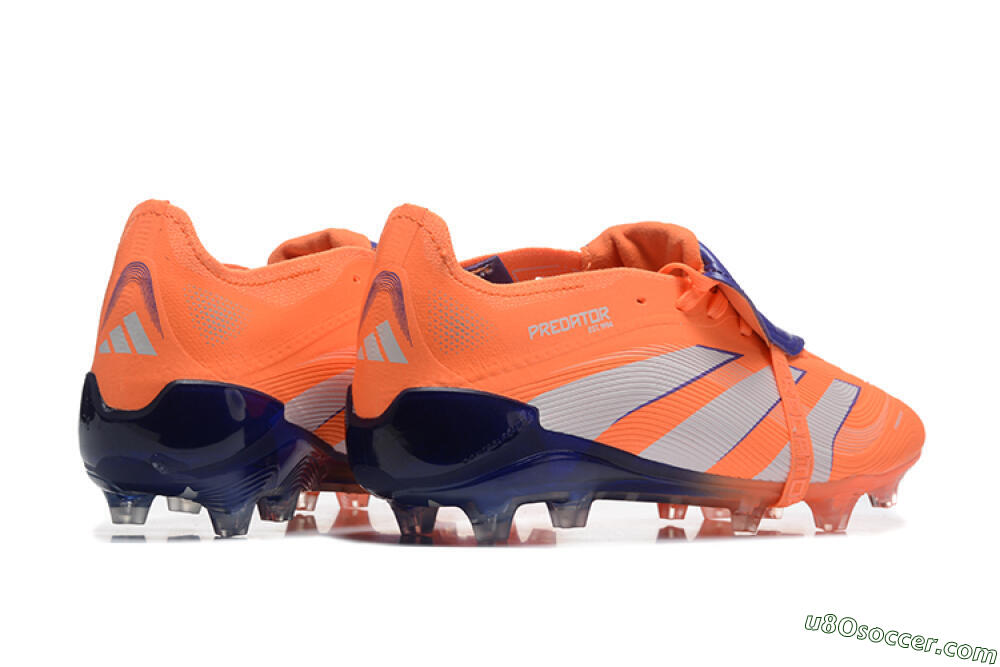 Adidas Predator Elite 25 Foldover Tongue FG Firm Ground Soccer Cleats - Orange/Purple/Blue 9