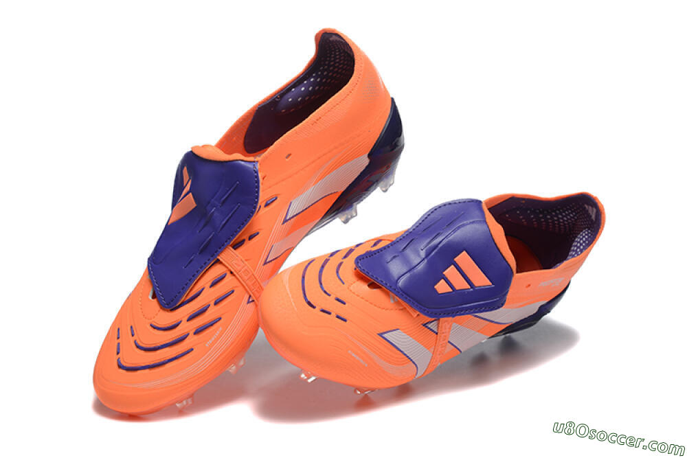 Adidas Predator Elite 25 Foldover Tongue FG Firm Ground Soccer Cleats - Orange/Purple/Blue 6