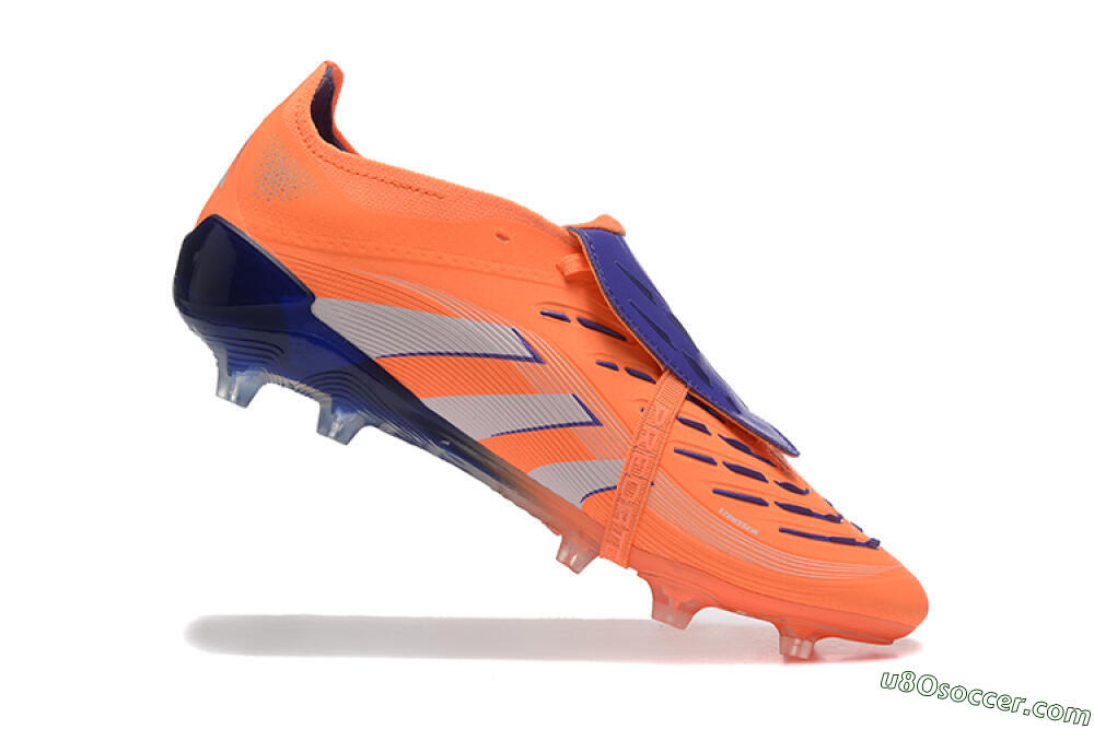 Adidas Predator Elite 25 Foldover Tongue FG Firm Ground Soccer Cleats - Orange/Purple/Blue 7