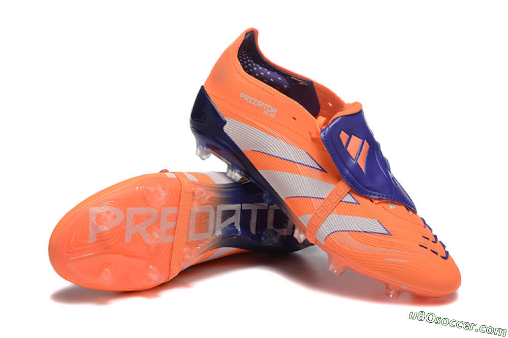 Adidas Predator Elite 25 Foldover Tongue FG Firm Ground Soccer Cleats - Orange/Purple/Blue 4