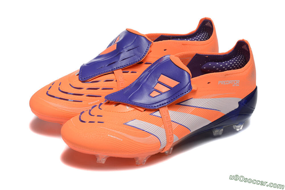 Adidas Predator Elite 25 Foldover Tongue FG Firm Ground Soccer Cleats - Orange/Purple/Blue 5