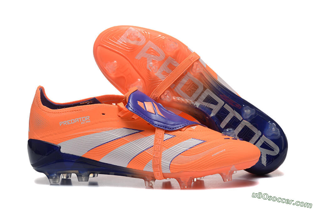 Adidas Predator Elite 25 Foldover Tongue FG Firm Ground Soccer Cleats - Orange/Purple/Blue 1