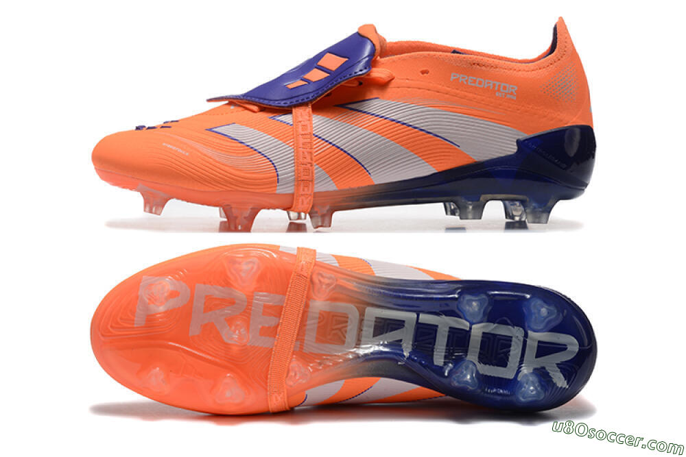Adidas Predator Elite 25 Foldover Tongue FG Firm Ground Soccer Cleats - Orange/Purple/Blue 0