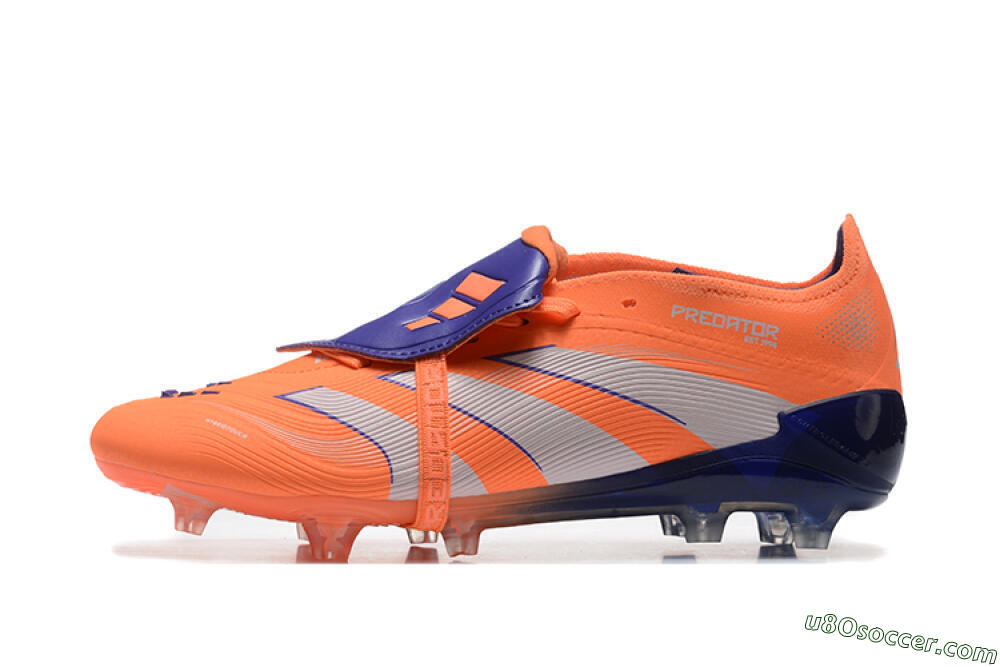 Adidas Predator Elite 25 Foldover Tongue FG Firm Ground Soccer Cleats - Orange/Purple/Blue 2