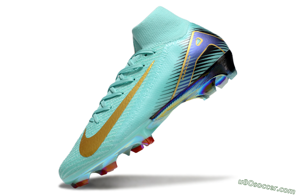 Nike Air Zoom Mercurial Superfly 10 Elite FG Firm Ground Soccer Cleats - Jade/Gold/Blue 5