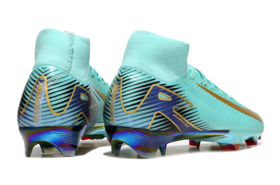 Nike Air Zoom Mercurial Superfly 10 Elite FG Firm Ground Soccer Cleats - Jade/Gold/Blue