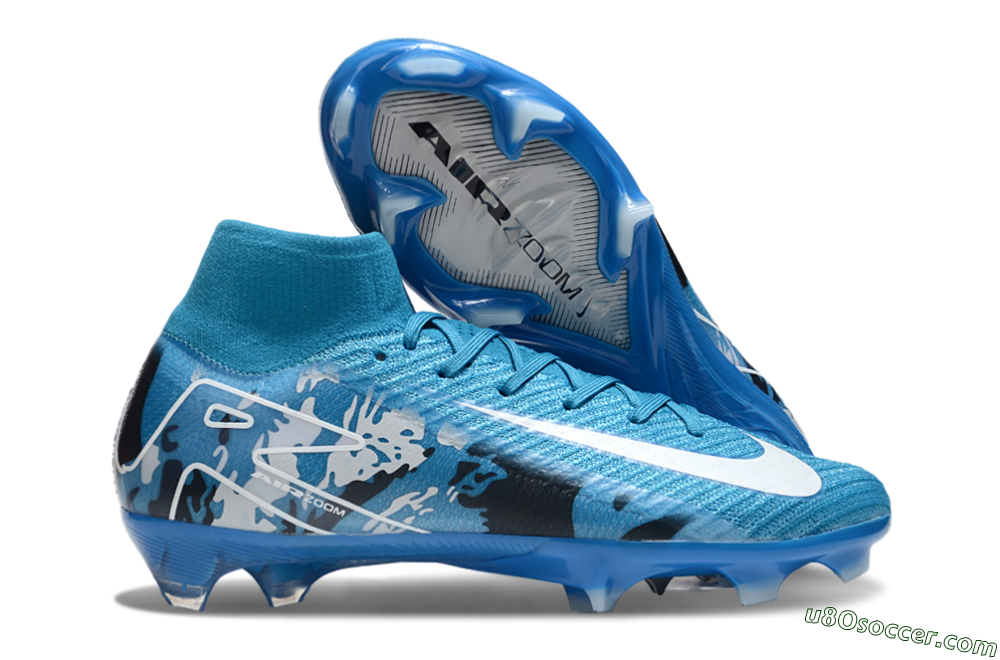 Nike Air Zoom Mercurial Superfly 10 Elite FG Firm Ground Soccer Cleats - Blue/White/Black 1