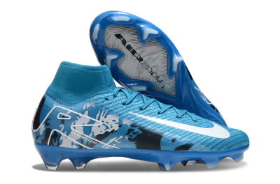 Nike Air Zoom Mercurial Superfly 10 Elite FG Firm Ground Soccer Cleats - Blue/White/Black