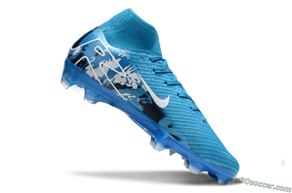 Nike Air Zoom Mercurial Superfly 10 Elite FG Firm Ground Soccer Cleats - Blue/White/Black 4
