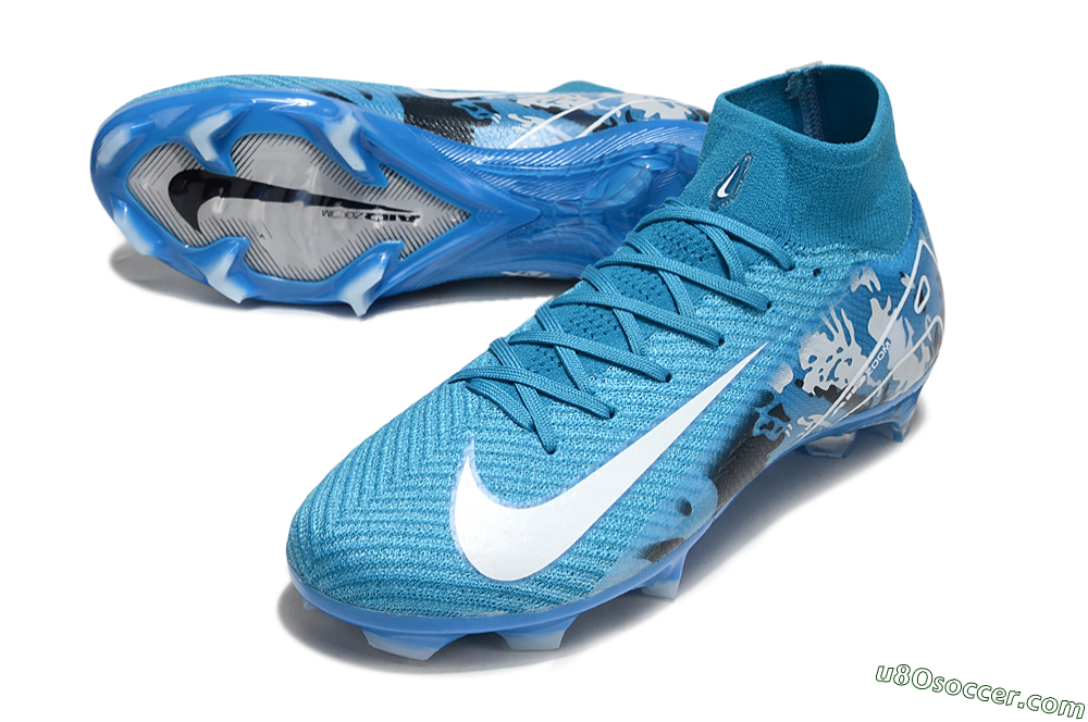 Nike Air Zoom Mercurial Superfly 10 Elite FG Firm Ground Soccer Cleats - Blue/White/Black 3