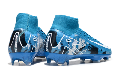 Nike Air Zoom Mercurial Superfly 10 Elite FG Firm Ground Soccer Cleats - Blue/White/Black