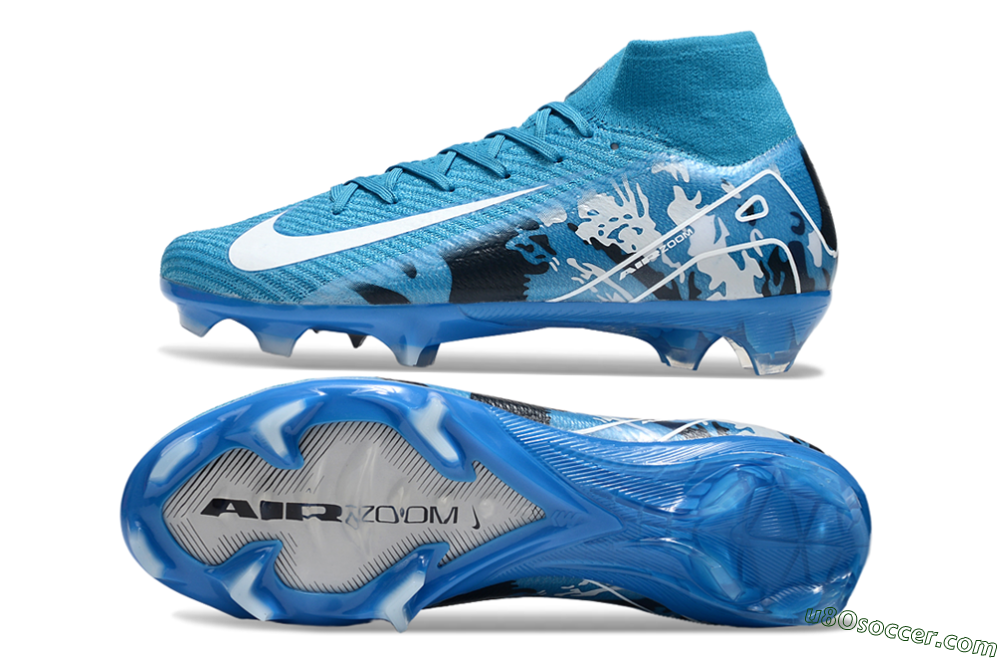 Nike Air Zoom Mercurial Superfly 10 Elite FG Firm Ground Soccer Cleats - Blue/White/Black 0