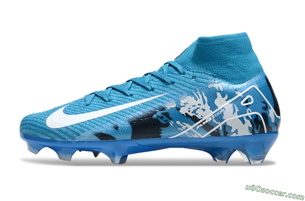 Nike Air Zoom Mercurial Superfly 10 Elite FG Firm Ground Soccer Cleats - Blue/White/Black 2