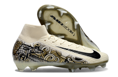 Nike Air Zoom Mercurial Superfly 10 Elite FG Firm Ground Soccer Cleats - Beige/Black/Yellow