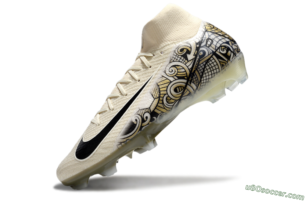 Nike Air Zoom Mercurial Superfly 10 Elite FG Firm Ground Soccer Cleats - Beige/Black/Yellow 5