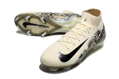 Nike Air Zoom Mercurial Superfly 10 Elite FG Firm Ground Soccer Cleats - Beige/Black/Yellow