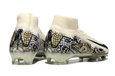 Nike Air Zoom Mercurial Superfly 10 Elite FG Firm Ground Soccer Cleats - Beige/Black/Yellow