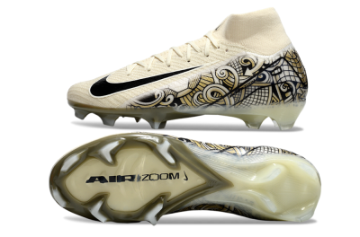 Nike Air Zoom Mercurial Superfly 10 Elite FG Firm Ground Soccer Cleats - Beige/Black/Yellow