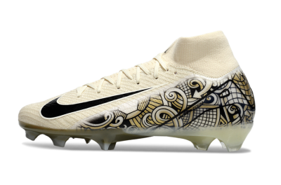 Nike Air Zoom Mercurial Superfly 10 Elite FG Firm Ground Soccer Cleats - Beige/Black/Yellow