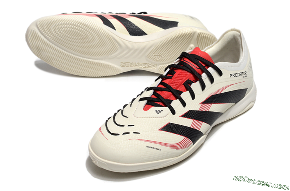 Adidas Predator 25 Elite IC Indoor & Futsal Soccer Shoes - Beige/Black/Red 3