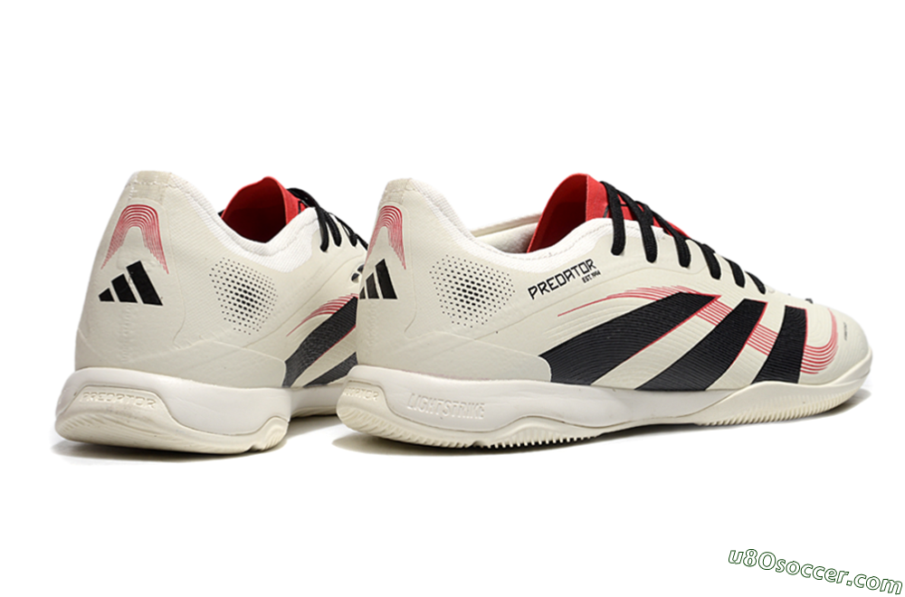 Adidas Predator 25 Elite IC Indoor & Futsal Soccer Shoes - Beige/Black/Red 6