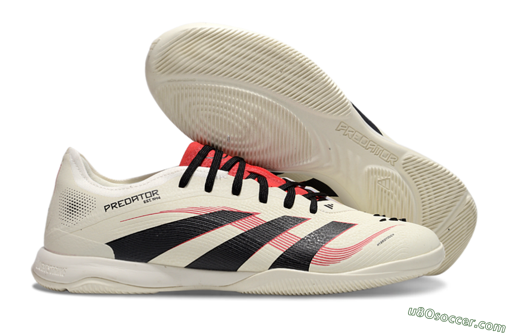 Adidas Predator 25 Elite IC Indoor & Futsal Soccer Shoes - Beige/Black/Red 1