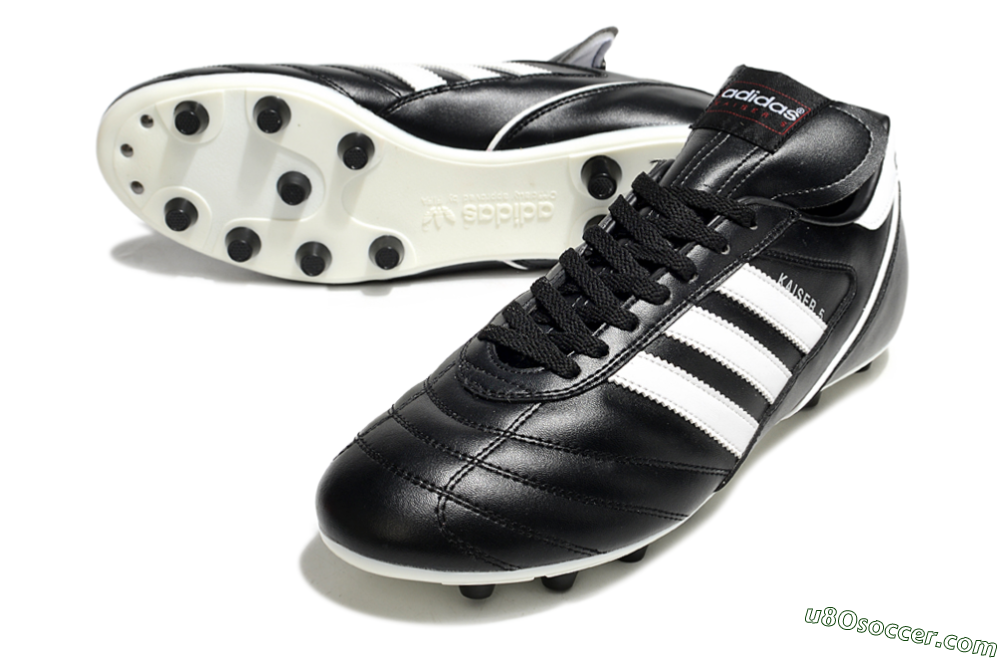 Adidas Kaiser 5 FG Firm Ground Soccer Cleats - Black/White 3