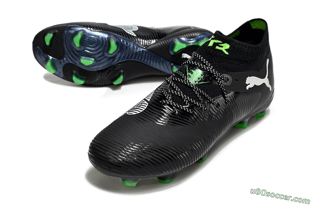 Puma Future 8 Ultimate FG Firm Ground Soccer Cleats - Black/White/Yellow 3
