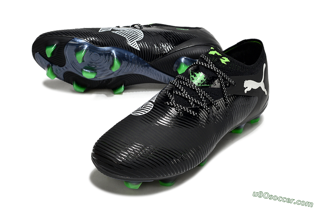 Puma Future 8 Ultimate FG Firm Ground Soccer Cleats - Black/White/Yellow 3