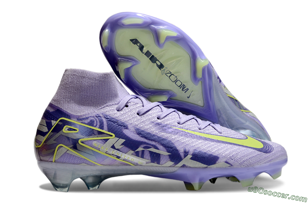 Nike Air Zoom Mercurial Superfly 10 Elite FG Firm Ground Soccer Cleats - Purple/Yellow 1