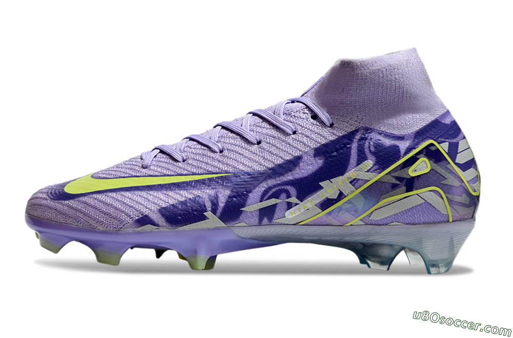 Nike Air Zoom Mercurial Superfly 10 Elite FG Firm Ground Soccer Cleats - Purple/Yellow 2