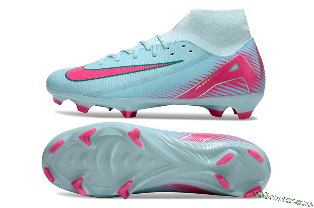 Nike Air Zoom Mercurial Superfly 10 Elite FG Firm Ground Soccer Cleats - Jade/Pink/White 0