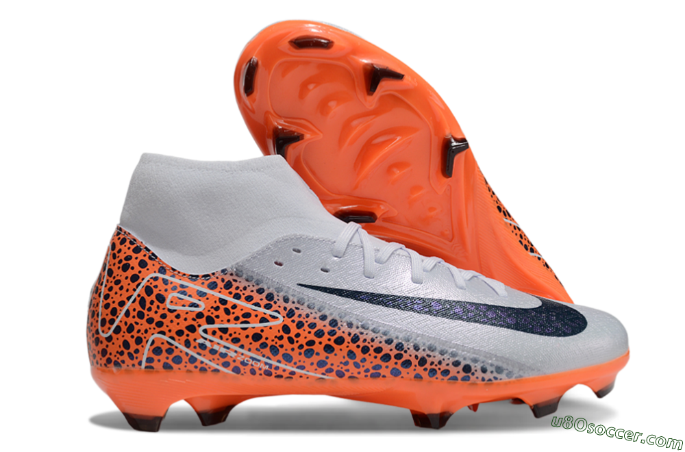 Nike Air Zoom Mercurial Superfly 10 Elite FG Firm Ground Soccer Cleats - Grey/Black/Leopard 1