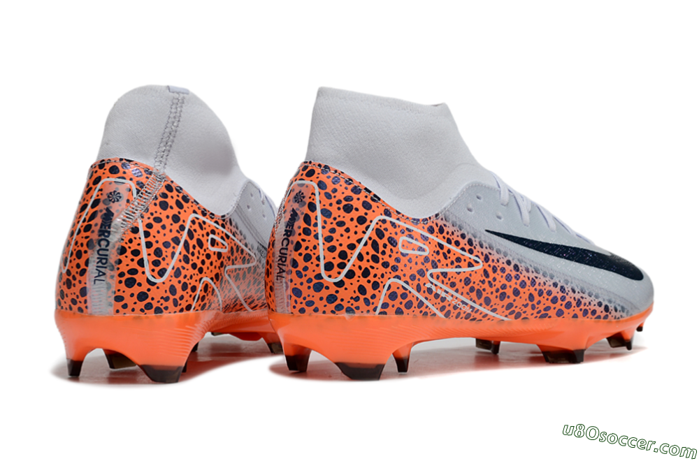 Nike Air Zoom Mercurial Superfly 10 Elite FG Firm Ground Soccer Cleats - Grey/Black/Leopard 6