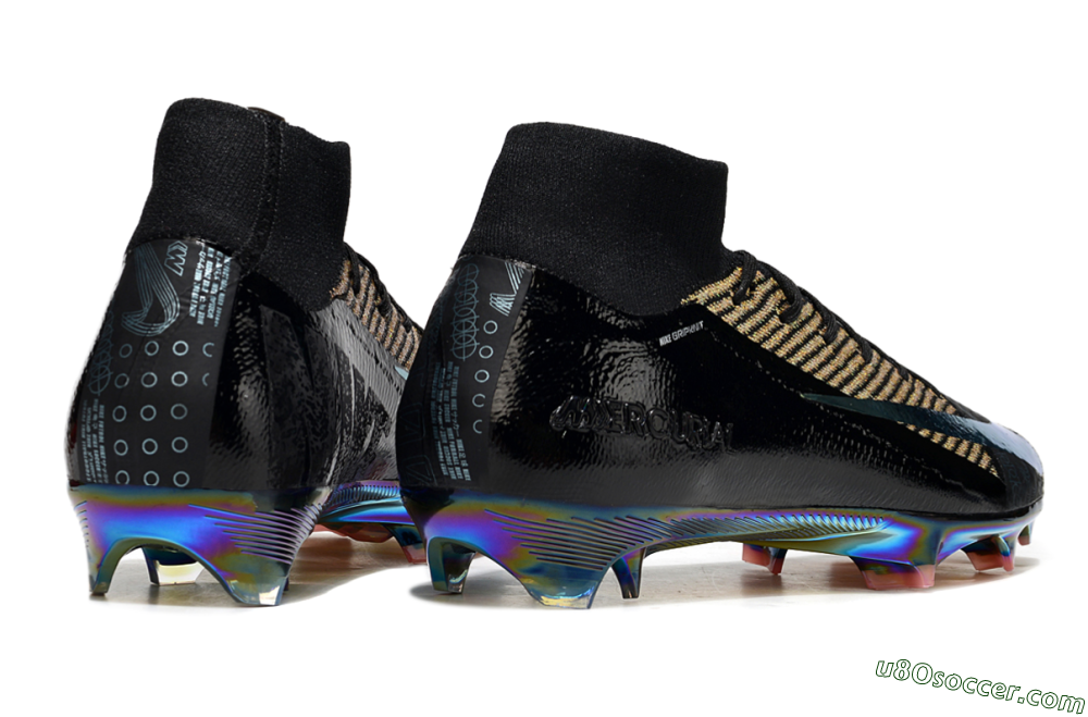 Nike Air Zoom Mercurial Superfly 10 Elite FG Firm Ground Soccer Cleats - Black/Gold/White 6