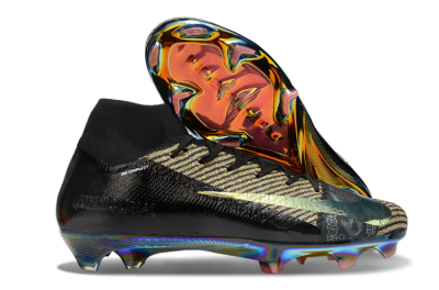 Nike Air Zoom Mercurial Superfly 10 Elite FG Firm Ground Soccer Cleats - Black/Gold/White