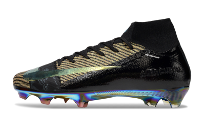Nike Air Zoom Mercurial Superfly 10 Elite FG Firm Ground Soccer Cleats - Black/Gold/White