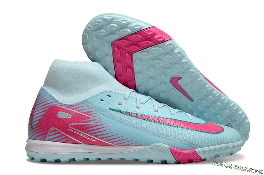 Nike Air Zoom Mercurial Superfly 10 Elite TF Artificial Turf Soccer Shoes - Jade/Pink/White 1