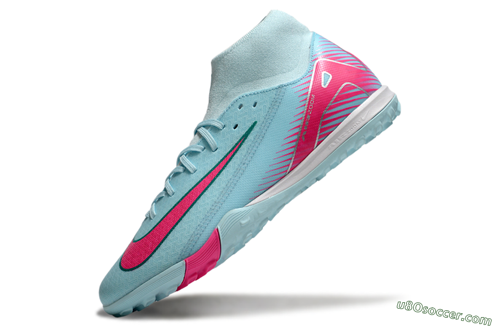 Nike Air Zoom Mercurial Superfly 10 Elite TF Artificial Turf Soccer Shoes - Jade/Pink/White 5